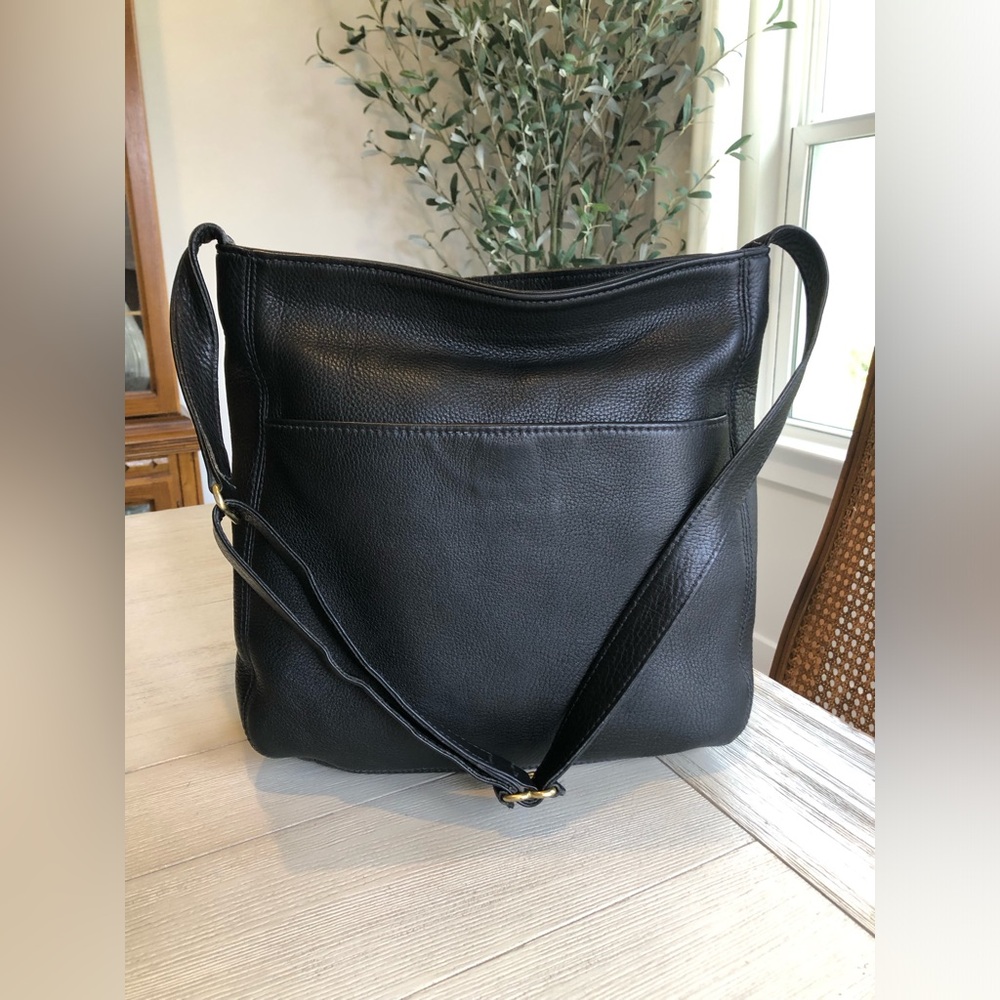 Vintage Coach Sonoma Pocket Shopper Grained Black Leather Shoulder Bag #4920